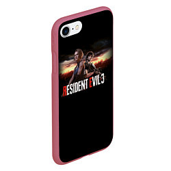 Чехол iPhone 7/8 матовый Resident Evil 3, цвет: 3D-малиновый — фото 2