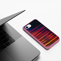 Чехол iPhone 7/8 матовый Glitch of gradient, цвет: 3D-малиновый — фото 2