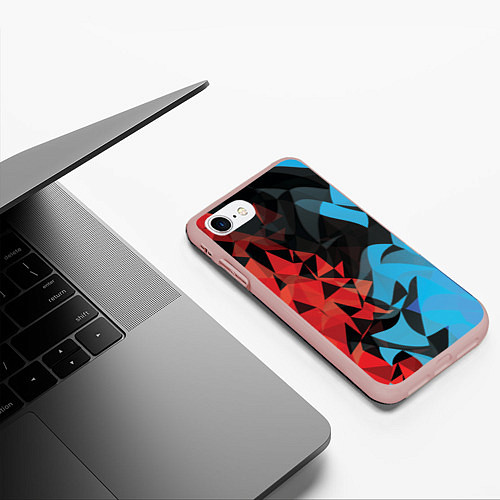 Чехол iPhone 7/8 матовый Fire and water / 3D-Светло-розовый – фото 3