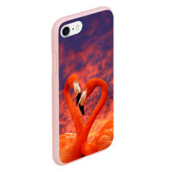 Чехол iPhone 7/8 матовый Flamingo Love, цвет: 3D-светло-розовый — фото 2