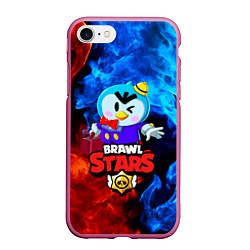 Чехол iPhone 7/8 матовый BRAWL STARS MRP, цвет: 3D-малиновый