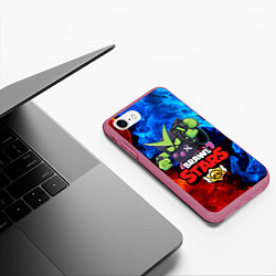 Чехол iPhone 7/8 матовый BRAWL STARS VIRUS 8-BIT, цвет: 3D-малиновый — фото 2