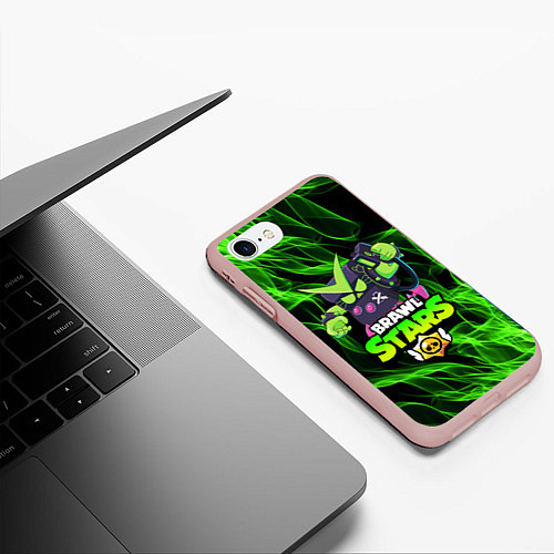 Чехол iPhone 7/8 матовый BRAWL STARS VIRUS 8-BIT / 3D-Светло-розовый – фото 3