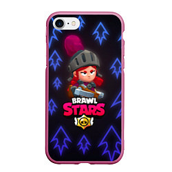 Чехол iPhone 7/8 матовый Brawl Stars Shadow Knight Jassie, цвет: 3D-малиновый