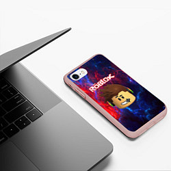 Чехол iPhone 7/8 матовый ROBLOX, цвет: 3D-светло-розовый — фото 2