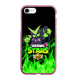 Чехол iPhone 7/8 матовый BRAWL STARS VIRUS 8-BIT, цвет: 3D-малиновый