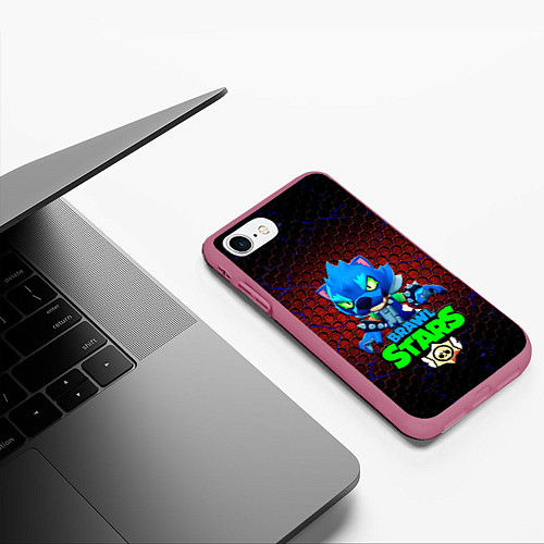 Чехол iPhone 7/8 матовый Brawl stars / 3D-Малиновый – фото 3