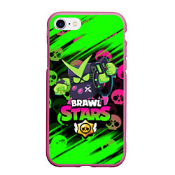 Чехол iPhone 7/8 матовый BRAWL STARS VIRUS 8-BIT, цвет: 3D-малиновый