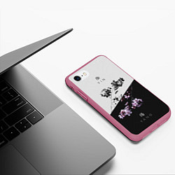 Чехол iPhone 7/8 матовый YinYang, цвет: 3D-малиновый — фото 2