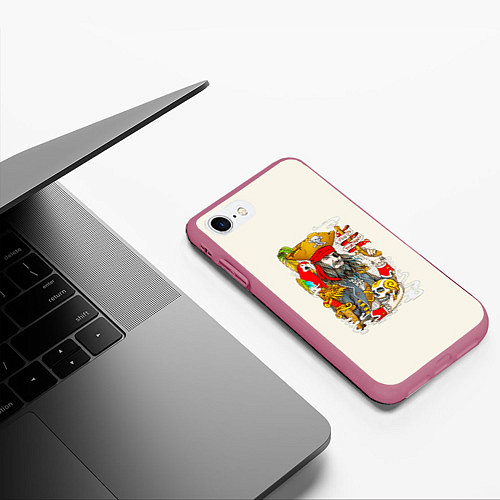 Чехол iPhone 7/8 матовый Пират / 3D-Малиновый – фото 3
