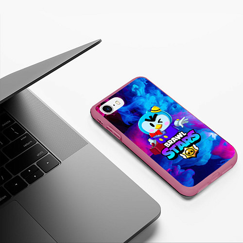 Чехол iPhone 7/8 матовый BRAWL STARS MRP / 3D-Малиновый – фото 3