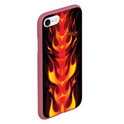 Чехол iPhone 7/8 матовый Judas Priest, цвет: 3D-малиновый — фото 2