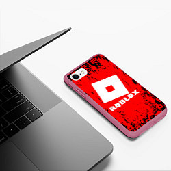 Чехол iPhone 7/8 матовый ROBLOX, цвет: 3D-малиновый — фото 2