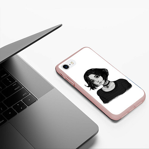 Чехол iPhone 7/8 матовый Девушка Думер / 3D-Светло-розовый – фото 3