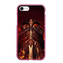 Чехол iPhone 7/8 матовый DEVIL MAY CRY DMC, цвет: 3D-малиновый