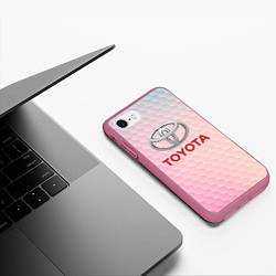 Чехол iPhone 7/8 матовый TOYOTA, цвет: 3D-малиновый — фото 2