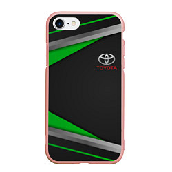 Чехол iPhone 7/8 матовый TOYOTA, цвет: 3D-светло-розовый