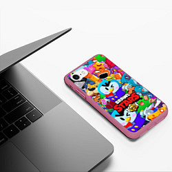 Чехол iPhone 7/8 матовый BRAWL STARS MRP, цвет: 3D-малиновый — фото 2