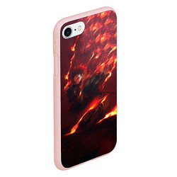 Чехол iPhone 7/8 матовый Танджиро Камадо, цвет: 3D-светло-розовый — фото 2