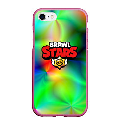 Чехол iPhone 7/8 матовый BRAWL STARS, цвет: 3D-малиновый