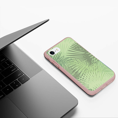 Чехол iPhone 7/8 матовый В джунгли / 3D-Светло-розовый – фото 3