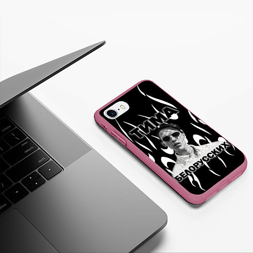 Чехол iPhone 7/8 матовый Тима Белорусских / 3D-Малиновый – фото 3