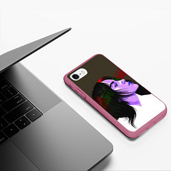 Чехол iPhone 7/8 матовый ALL THE GOOD GIRLS GO TO HELL, цвет: 3D-малиновый — фото 2