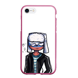 Чехол iPhone 7/8 матовый CountryHumans - Россия, цвет: 3D-малиновый