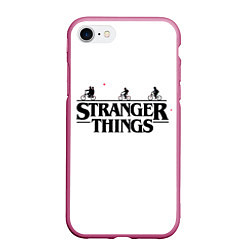 Чехол iPhone 7/8 матовый STRANGER THINGS, цвет: 3D-малиновый