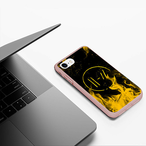 Чехол iPhone 7/8 матовый TWENTY ONE PILOTS / 3D-Светло-розовый – фото 3