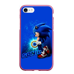 Чехол iPhone 7/8 матовый SONIC, цвет: 3D-малиновый