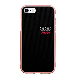Чехол iPhone 7/8 матовый AUDI, цвет: 3D-светло-розовый