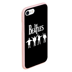 Чехол iPhone 7/8 матовый Beatles, цвет: 3D-светло-розовый — фото 2