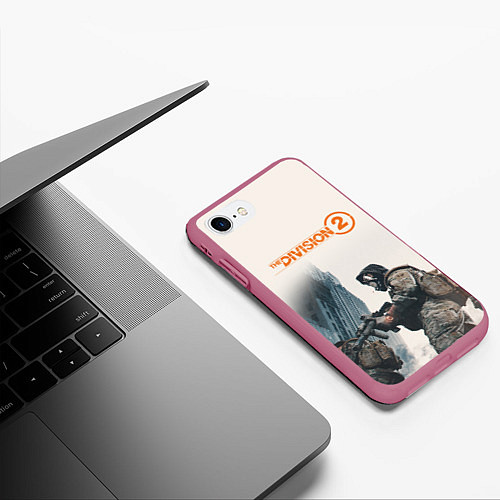 Чехол iPhone 7/8 матовый The Division 2 Military / 3D-Малиновый – фото 3