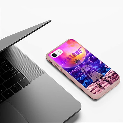 Чехол iPhone 7/8 матовый Доктор Стоун / 3D-Светло-розовый – фото 3