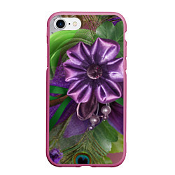 Чехол iPhone 7/8 матовый Брошь, цвет: 3D-малиновый