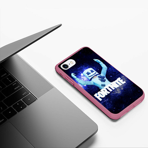 Чехол iPhone 7/8 матовый Marshmello / 3D-Малиновый – фото 3