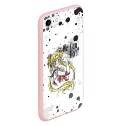 Чехол iPhone 7/8 матовый Sailor Moon We can do it!, цвет: 3D-светло-розовый — фото 2