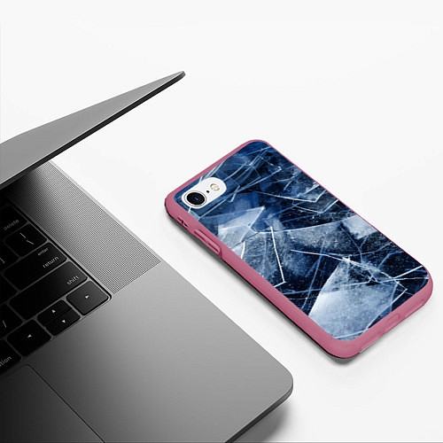 Чехол iPhone 7/8 матовый Лёд / 3D-Малиновый – фото 3