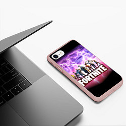 Чехол iPhone 7/8 матовый Fortnite, цвет: 3D-светло-розовый — фото 2