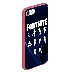 Чехол iPhone 7/8 матовый Fortnite танцы, цвет: 3D-малиновый — фото 2