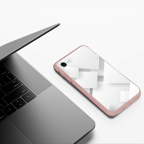 Чехол iPhone 7/8 матовый Геометрическая Абстракция / 3D-Светло-розовый – фото 3