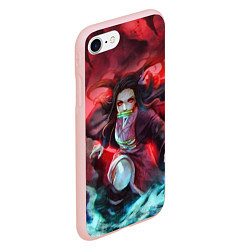 Чехол iPhone 7/8 матовый KIMETSU NO YAIBA, цвет: 3D-светло-розовый — фото 2