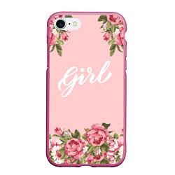 Чехол iPhone 7/8 матовый Girl, цвет: 3D-малиновый