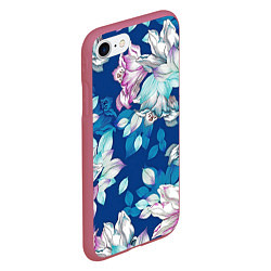Чехол iPhone 7/8 матовый Нежные цветы, цвет: 3D-малиновый — фото 2