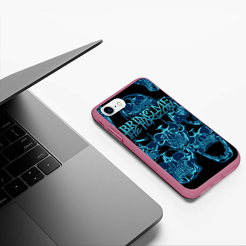 Чехол iPhone 7/8 матовый Bring Me the Horizon / 3D-Малиновый – фото 3