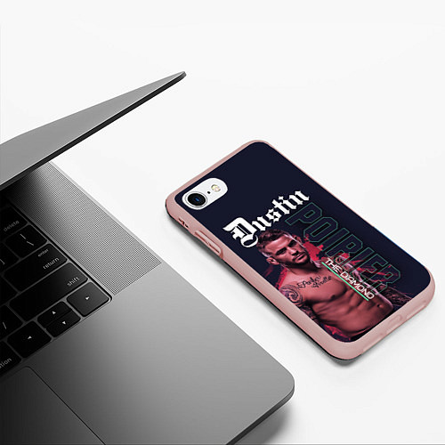Чехол iPhone 7/8 матовый Dustin Poirier / 3D-Светло-розовый – фото 3