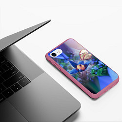 Чехол iPhone 7/8 матовый Бабочка, цвет: 3D-малиновый — фото 2