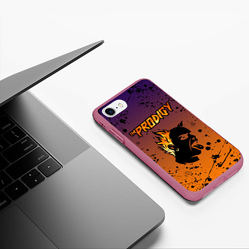 Чехол iPhone 7/8 матовый THE PRODIGY / 3D-Малиновый – фото 3