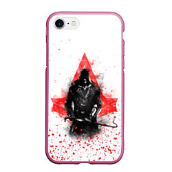 Чехол iPhone 7/8 матовый ASSASSINS CREED, цвет: 3D-малиновый